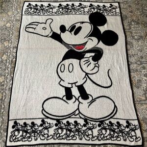 Biederlack Disney Mickey Mouse Black White Heavyweight Blanket Vintage Retro